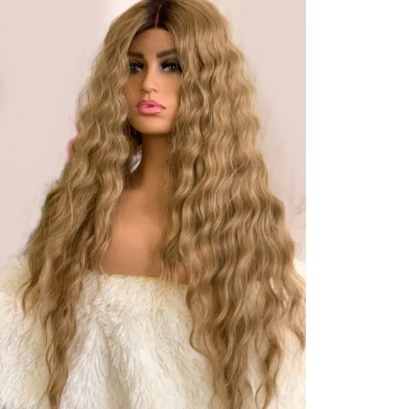 Swiss Lace Front Honey Blonde Waterfall Waves Wig main image 5